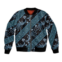 Indonesia Batik Pattern Bomber Jacket Blue Version