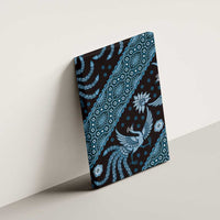 Indonesia Batik Pattern Canvas Wall Art Blue Version