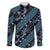 Indonesia Batik Pattern Family Matching Mermaid Dress and Hawaiian Shirt Blue Version