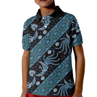 Indonesia Batik Pattern Kid Polo Shirt Blue Version