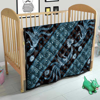 Indonesia Batik Pattern Quilt Blue Version