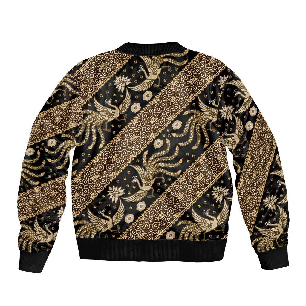 Indonesia Batik Pattern Bomber Jacket Gold Version