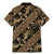 Indonesia Batik Pattern Family Matching Mermaid Dress and Hawaiian Shirt Gold Version