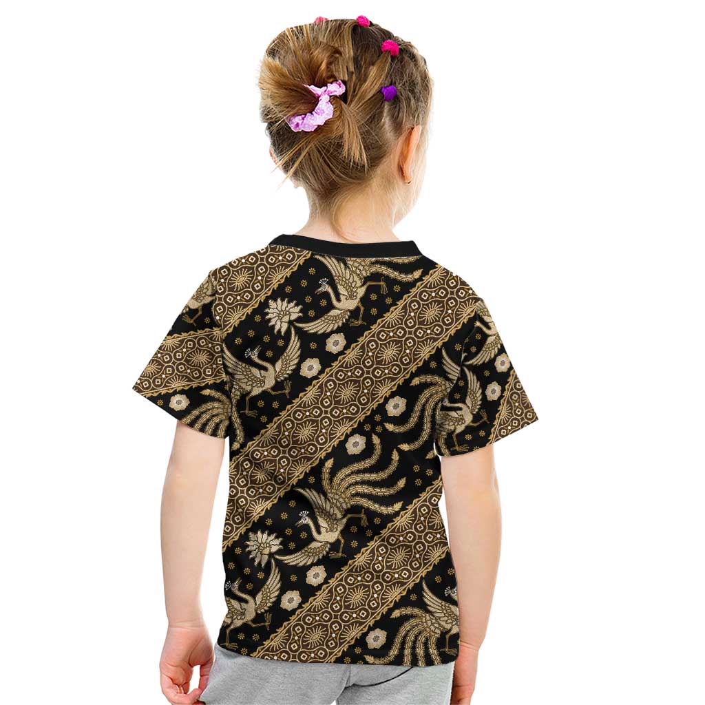 Indonesia Batik Pattern Kid T Shirt Gold Version