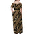 Indonesia Batik Pattern Off Shoulder Maxi Dress Gold Version