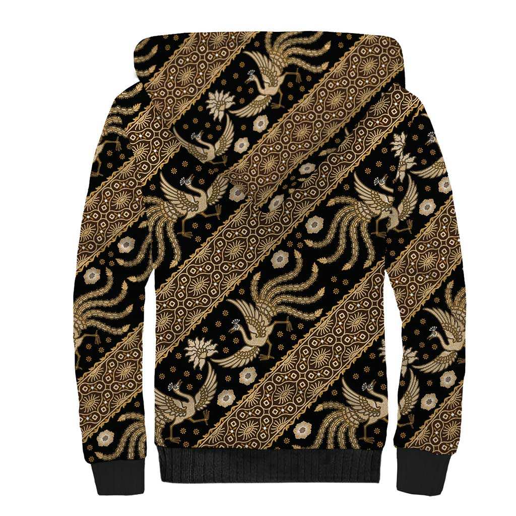 Indonesia Batik Pattern Sherpa Hoodie Gold Version