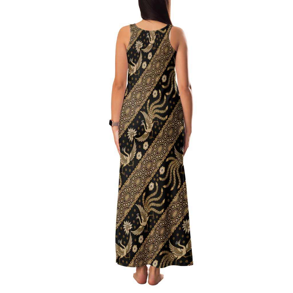 Indonesia Batik Pattern Tank Maxi Dress Gold Version