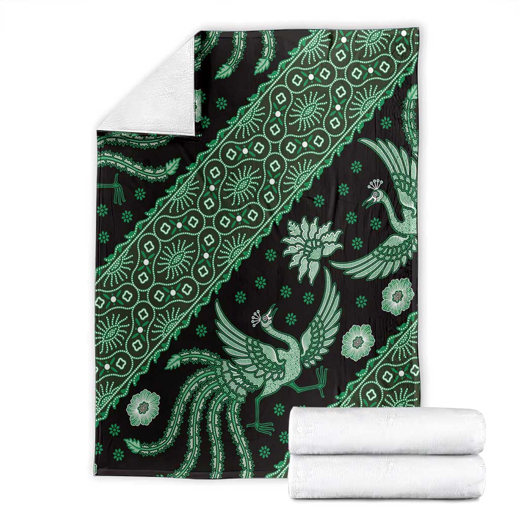 Indonesia Batik Pattern Blanket Green Version