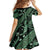 Indonesia Batik Pattern Kid Short Sleeve Dress Green Version