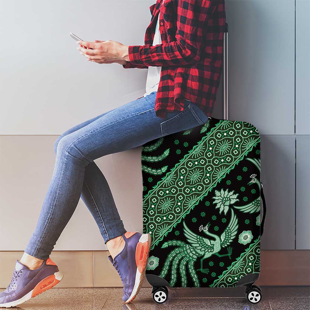 Indonesia Batik Pattern Luggage Cover Green Version