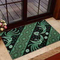Indonesia Batik Pattern Rubber Doormat Green Version