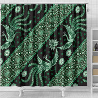 Indonesia Batik Pattern Shower Curtain Green Version