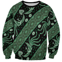 Indonesia Batik Pattern Sweatshirt Green Version