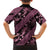Indonesia Batik Pattern Family Matching Tank Maxi Dress and Hawaiian Shirt Pink Version