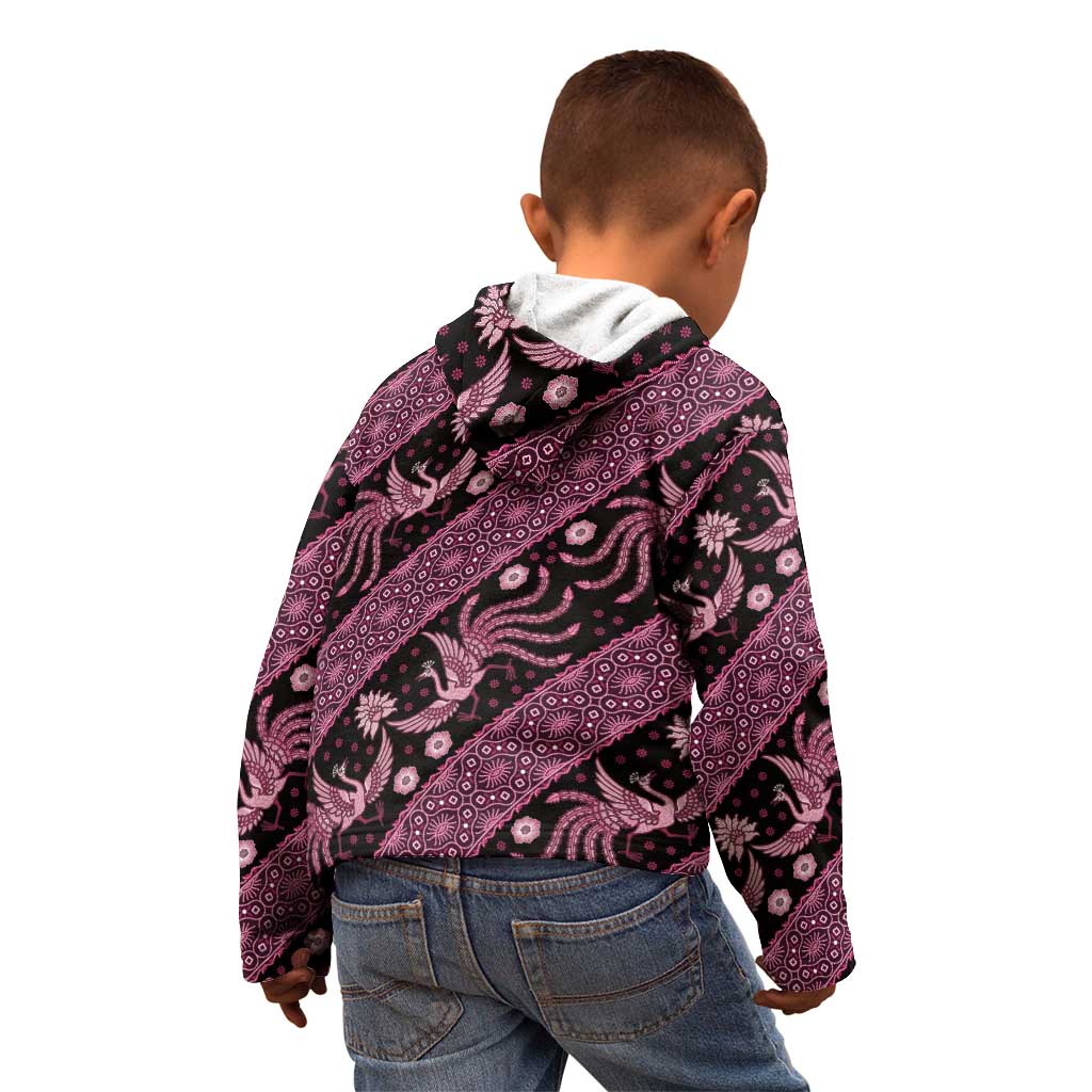Indonesia Batik Pattern Kid Hoodie Pink Version