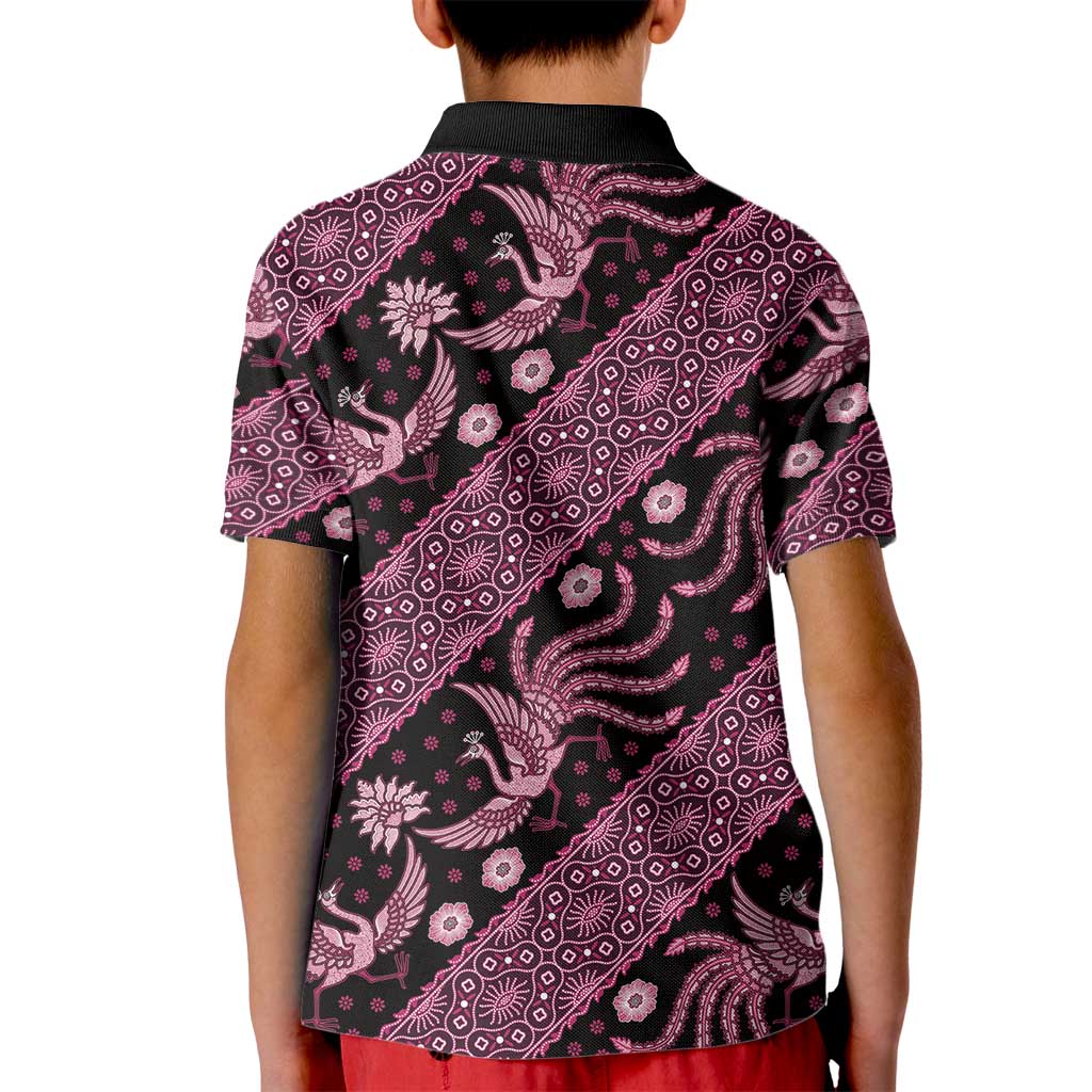 Indonesia Batik Pattern Kid Polo Shirt Pink Version