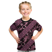 Indonesia Batik Pattern Kid T Shirt Pink Version