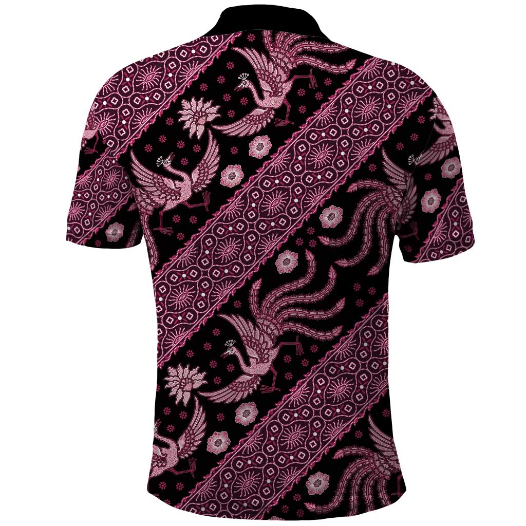 Indonesia Batik Pattern Polo Shirt Pink Version