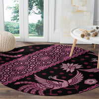 Indonesia Batik Pattern Round Carpet Pink Version