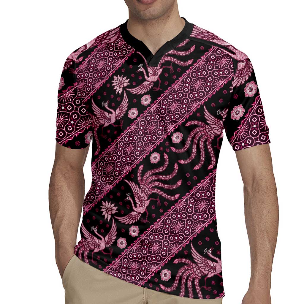 Indonesia Batik Pattern Rugby Jersey Pink Version