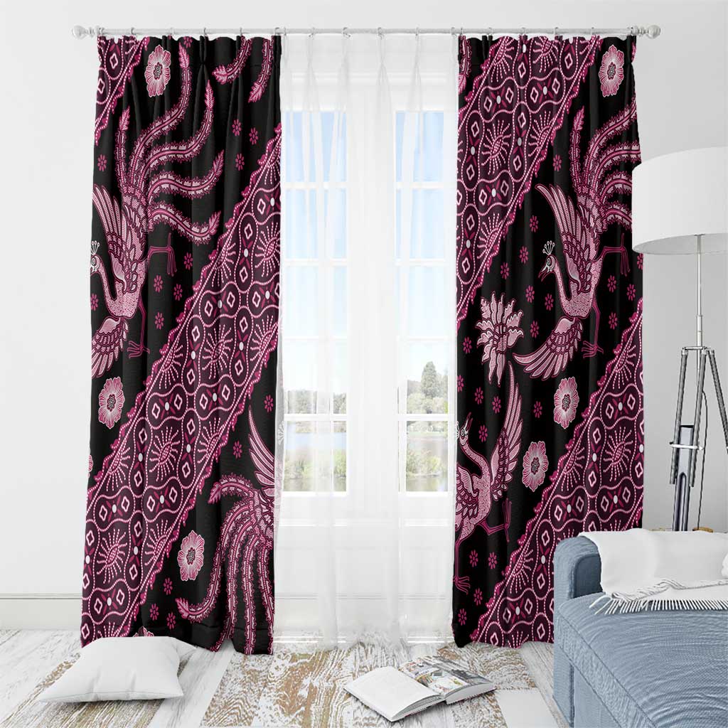Indonesia Batik Pattern Window Curtain Pink Version