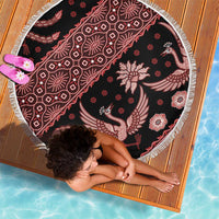 Indonesia Batik Pattern Beach Blanket Red Version