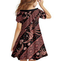 Indonesia Batik Pattern Family Matching Mermaid Dress and Hawaiian Shirt Red Version