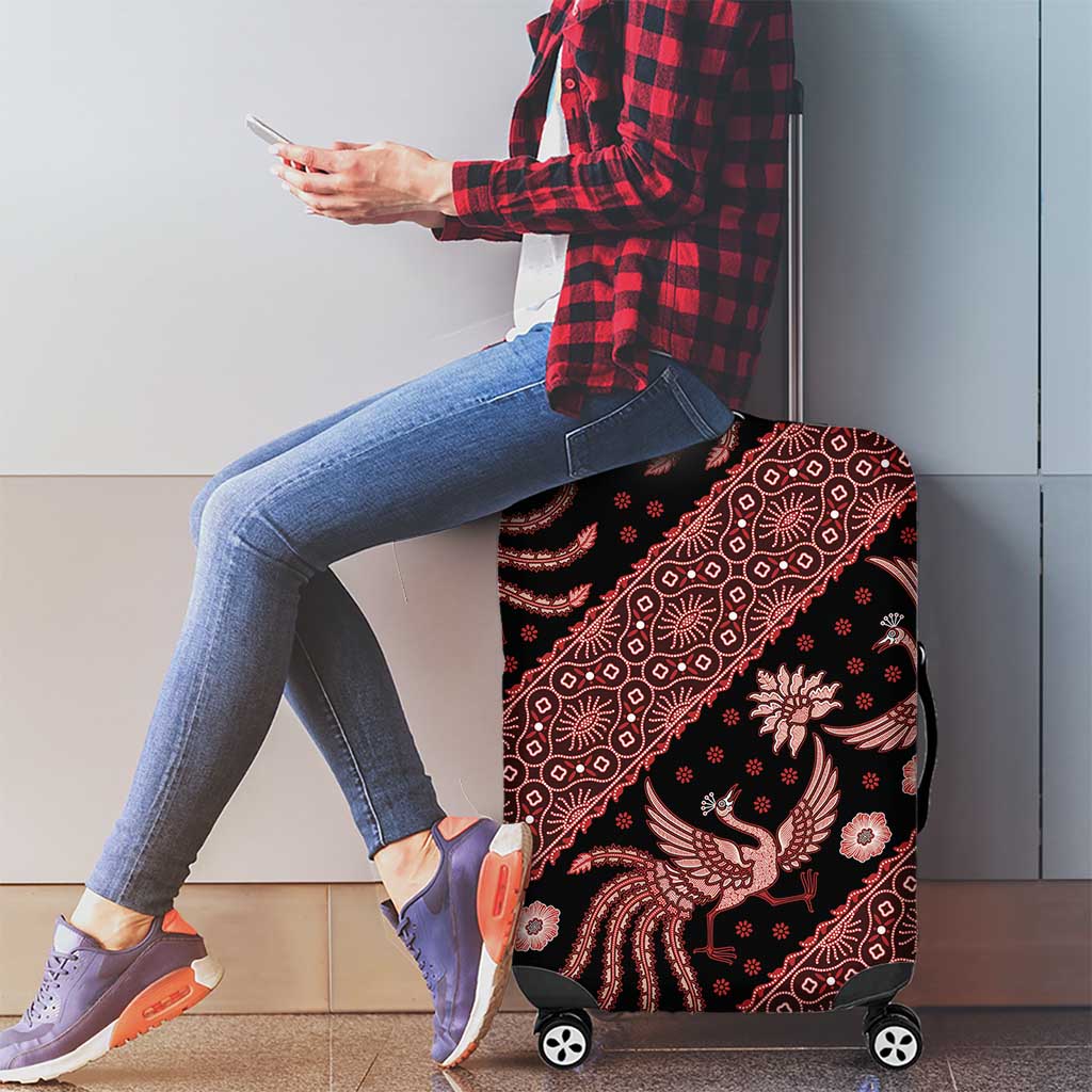 Indonesia Batik Pattern Luggage Cover Red Version