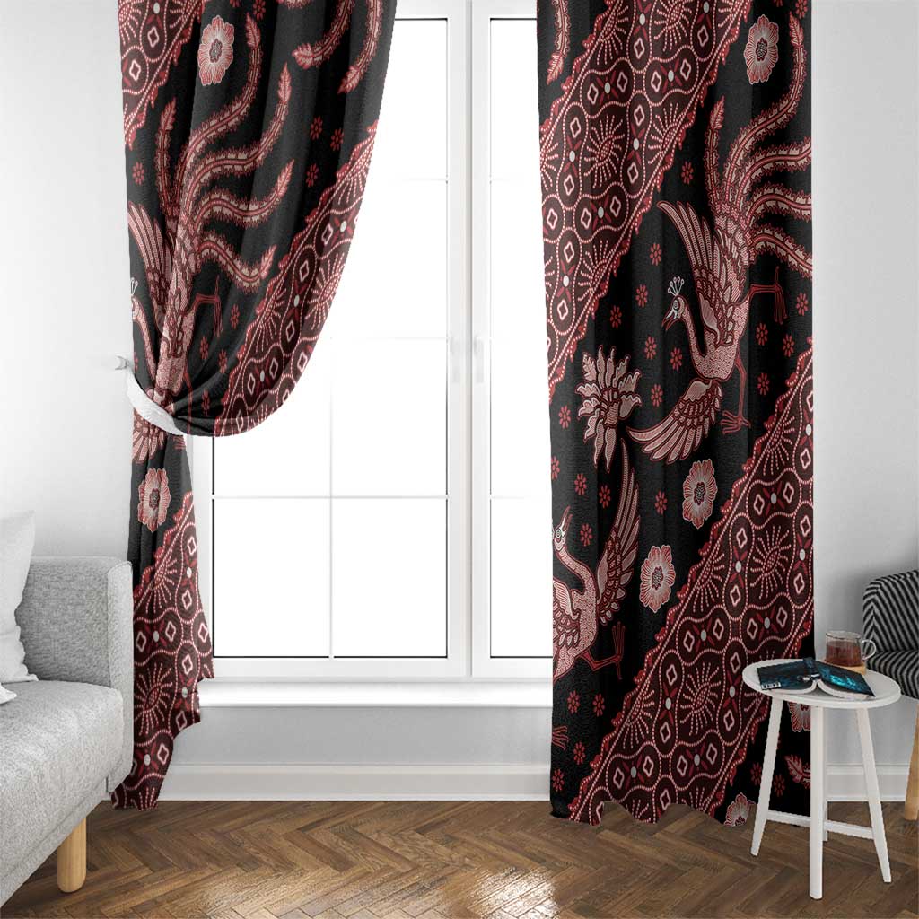 Indonesia Batik Pattern Window Curtain Red Version