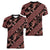 Indonesia Batik Pattern Women V-Neck T-Shirt Red Version
