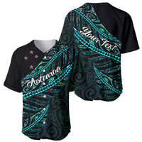 Personalised Aotearoa Baseball Jersey Silver Fern Mix Paua Shell Polynesian Pattern LT01 - Polynesian Pride