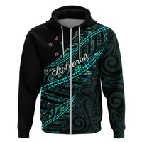 Personalised Aotearoa Hoodie Silver Fern Mix Paua Shell Polynesian Pattern LT01 - Polynesian Pride
