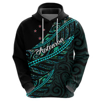 Personalised Aotearoa Hoodie Silver Fern Mix Paua Shell Polynesian Pattern LT01 - Polynesian Pride
