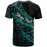 Personalised Aotearoa T Shirt Silver Fern Mix Paua Shell Polynesian Pattern LT01 - Polynesian Pride