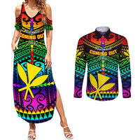 personalised-hawaii-couples-matching-summer-maxi-dress-and-long-sleeve-button-shirts-kanaka-maoli-kakau-2023-national-coming-out-day