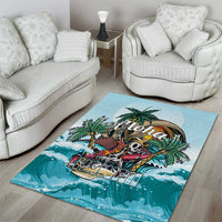 Aloha Hawaii Skeleton Area Rug Tropical Summer Vibe