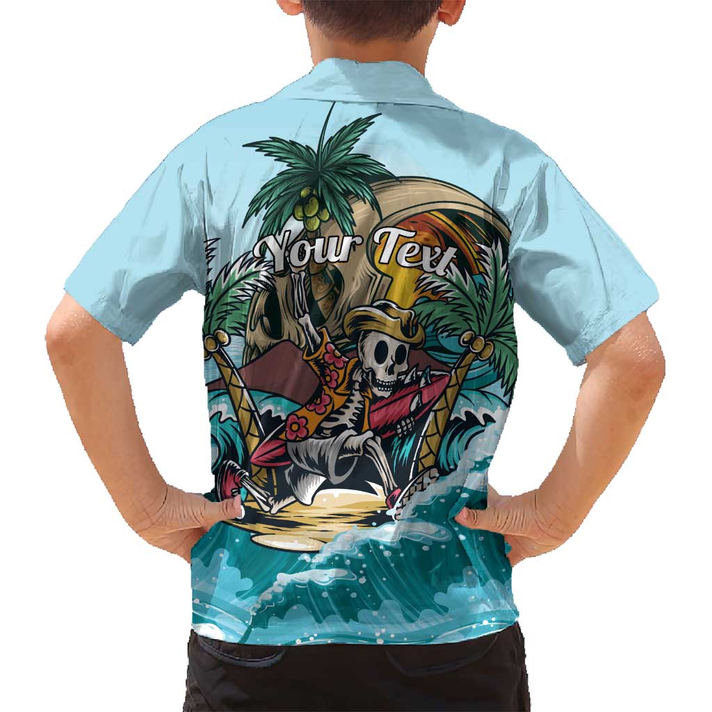 Personalized Aloha Hawaii Skeleton Family Matching Summer Maxi Dress and Hawaiian Shirt Tropical Summer Vibe