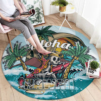 Aloha Hawaii Skeleton Round Carpet Tropical Summer Vibe LT01 - Polynesian Pride