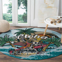 Aloha Hawaii Skeleton Round Carpet Tropical Summer Vibe LT01 - Polynesian Pride