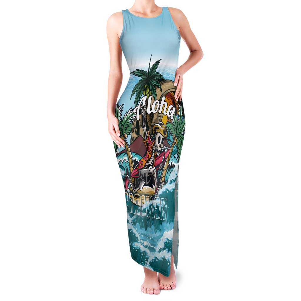 maxi skeleton dress Personalized Aloha Hawaii Skeleton Tank Maxi Dress Tropical Summer Vib