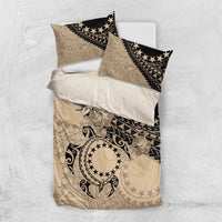 Cook Islands Turtle Bedding Set Stars and Hibiscus - Beige