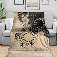 Cook Islands Turtle Blanket Stars and Hibiscus - Beige