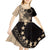Cook Islands Turtle Kid Short Sleeve Dress Stars and Hibiscus - Beige