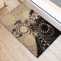 Cook Islands Turtle Rubber Doormat Stars and Hibiscus - Beige