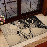 Cook Islands Turtle Rubber Doormat Stars and Hibiscus - Beige
