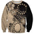 Cook Islands Turtle Sweatshirt Stars and Hibiscus - Beige