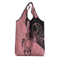 Cook Islands Turtle Grocery Bag Stars and Hibiscus - Pink