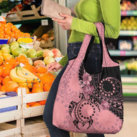 Cook Islands Turtle Grocery Bag Stars and Hibiscus - Pink