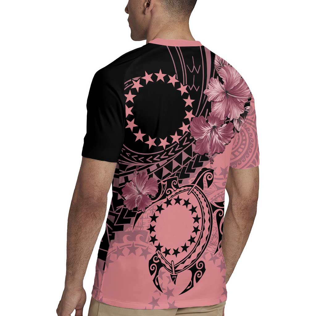 Cook Islands Turtle Rugby Jersey Stars and Hibiscus - Pink