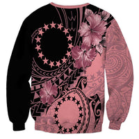 Cook Islands Turtle Sweatshirt Stars and Hibiscus - Pink
